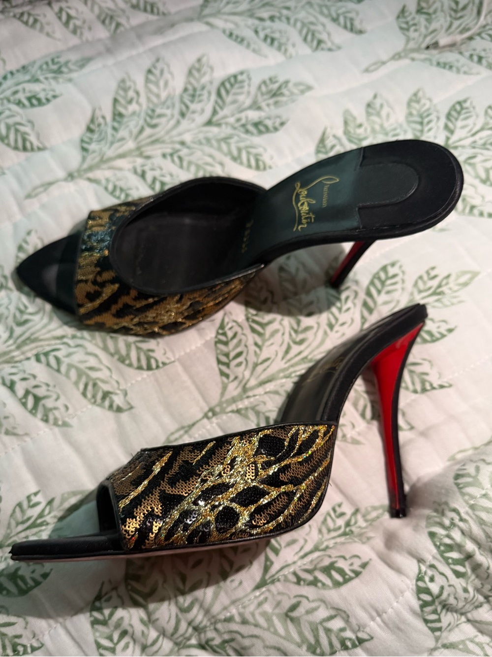 MISS Z 100 Sequined Satin Mules